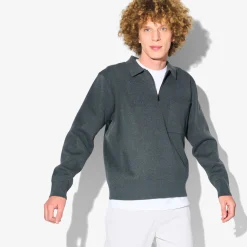 Fashion Polo in tricot met ritskraag assortiment performan Trui