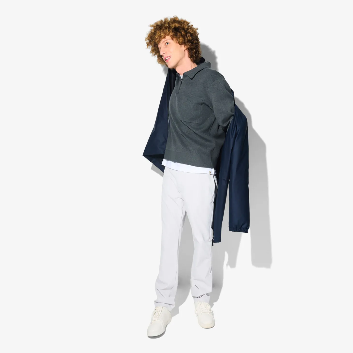 Fashion Polo in tricot met ritskraag assortiment performan Trui