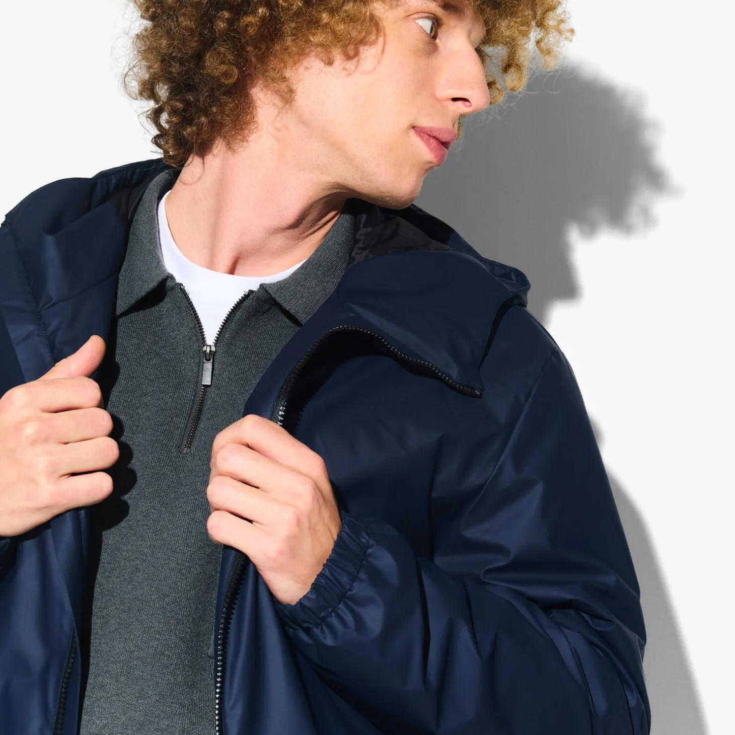 Fashion Polo in tricot met ritskraag assortiment performan Trui