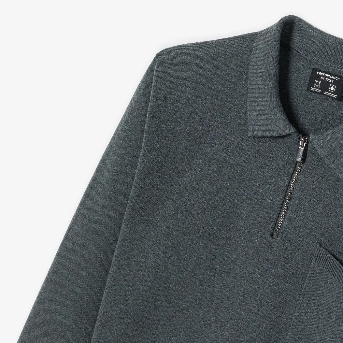 Fashion Polo in tricot met ritskraag assortiment performan Trui