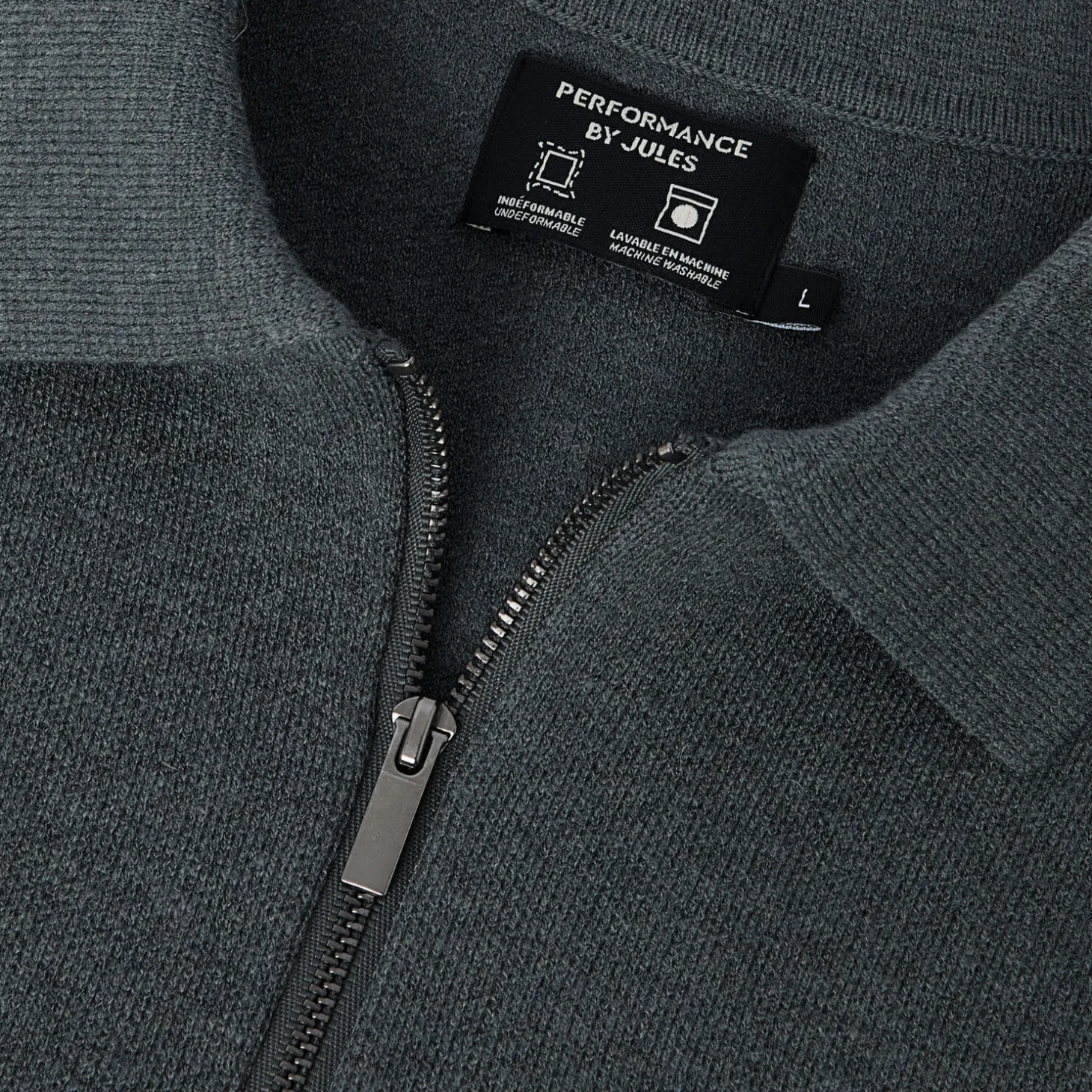 Fashion Polo in tricot met ritskraag assortiment performan Trui