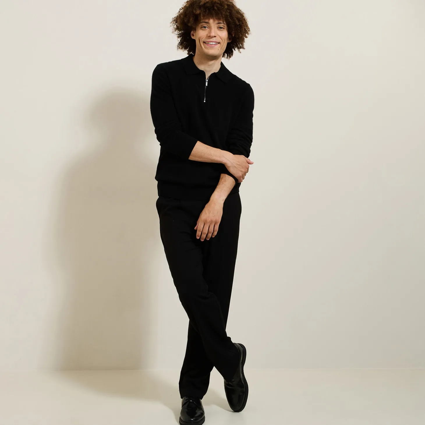 Outlet Polo in tricot met ritskraag Trui