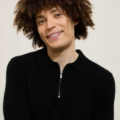 Outlet Polo in tricot met ritskraag Trui