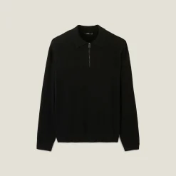 Outlet Polo in tricot met ritskraag Trui