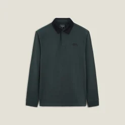 New Polo lange mouwen in piquékatoen, fluwelen kraag Polo