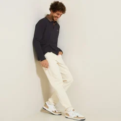 Outlet Polo lange mouwen in piquékatoen, fluwelen kraag Polo