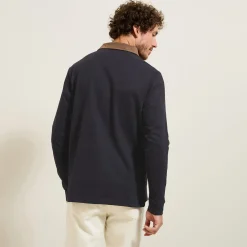 Outlet Polo lange mouwen in piquékatoen, fluwelen kraag Polo