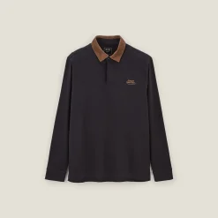 Outlet Polo lange mouwen in piquékatoen, fluwelen kraag Polo