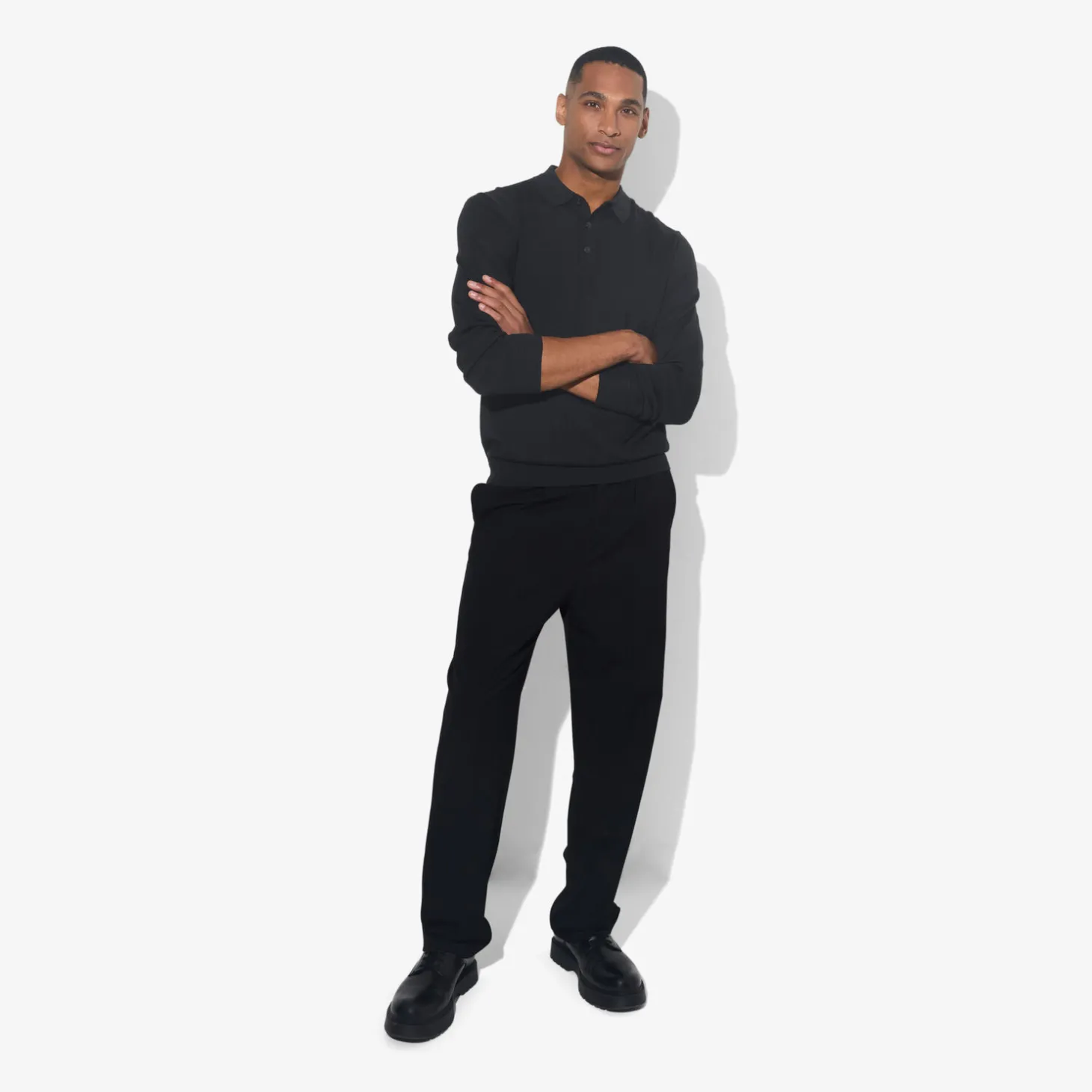 Discount Polo met knoopkraag in merinoswol Trui