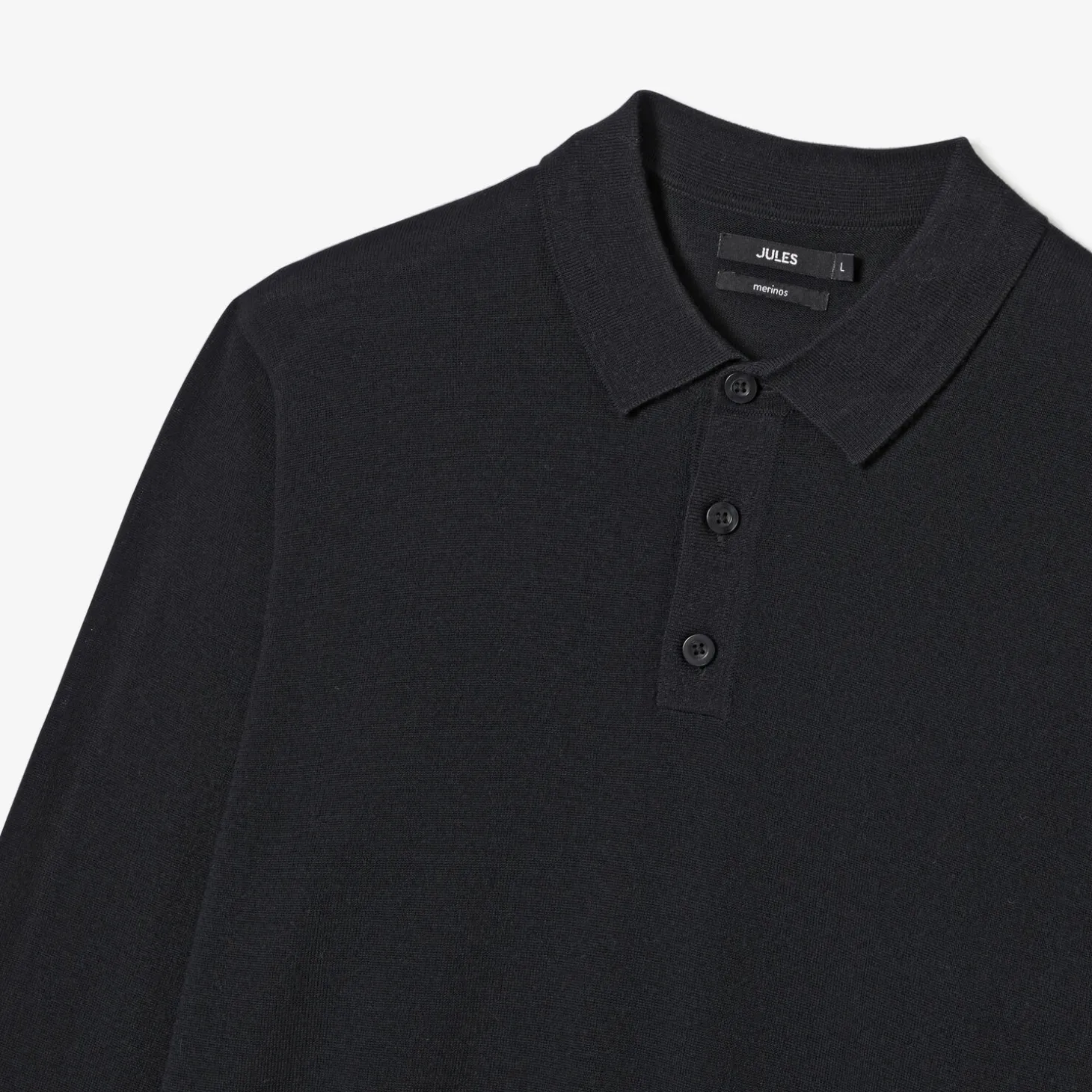 Discount Polo met knoopkraag in merinoswol Trui