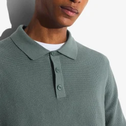 Best Polo met knopen in textuurstof Trui