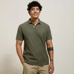 Online Polo met korte mouwen en borstprint Polo