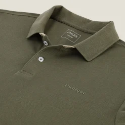 Online Polo met korte mouwen en borstprint Polo