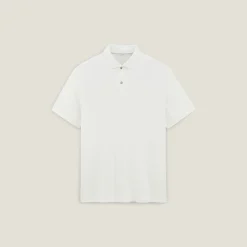 Fashion Polo met korte mouwen, visgraatmotief en Italiaans Polo