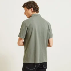 Hot Polo met korte mouwen, visgraatmotief en Italiaans Polo