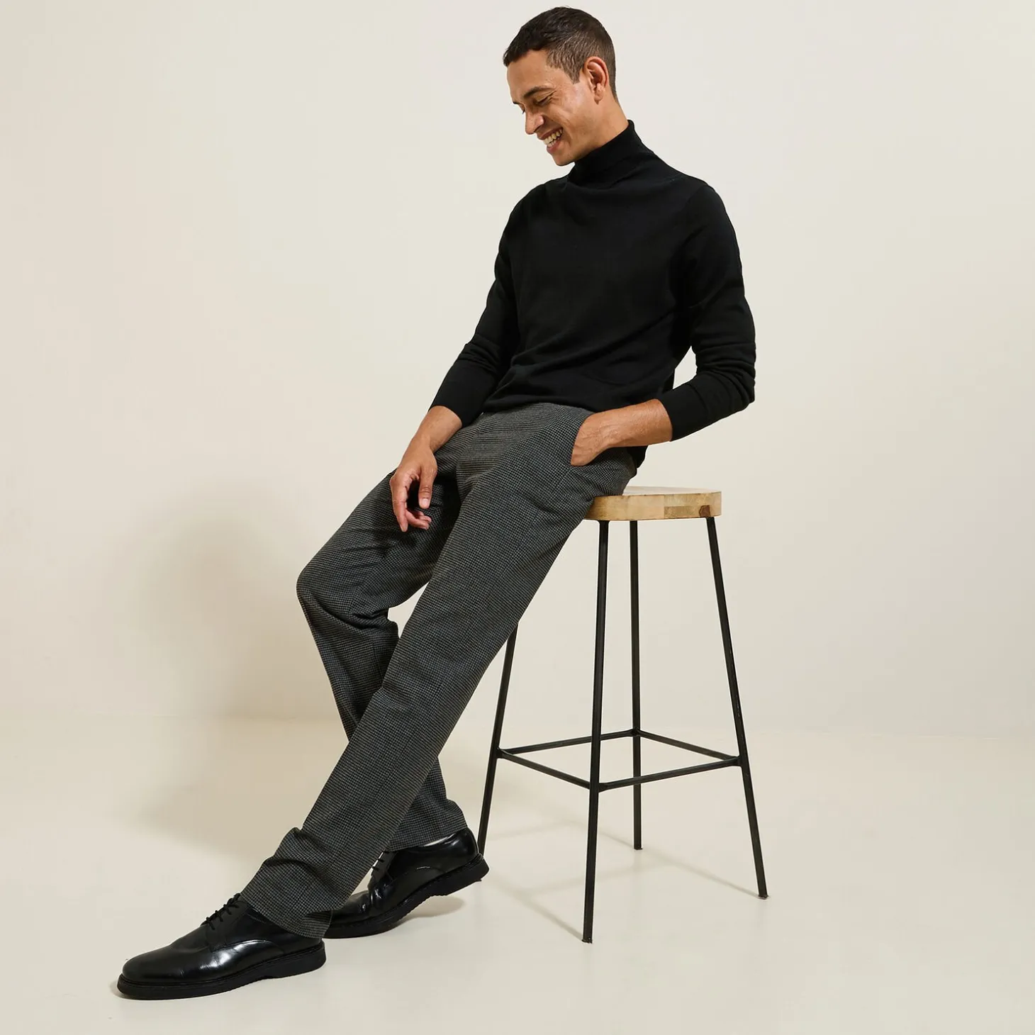 Hot Regular broek met pied-de-puce-motief Broek