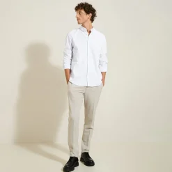 Online Regular effen hemd in biokatoen Formele Overhemden|Overhemd