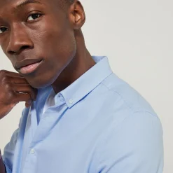 Shop Regular effen hemd in biokatoen Formele Overhemden|Overhemd