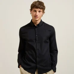 New Regular effen hemd in biokatoen Formele Overhemden|Overhemd