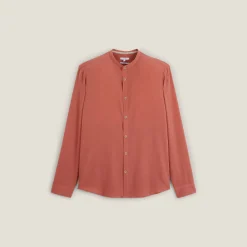 Cheap Regular effen hemd in gekreukte stof van katoen en Overhemd