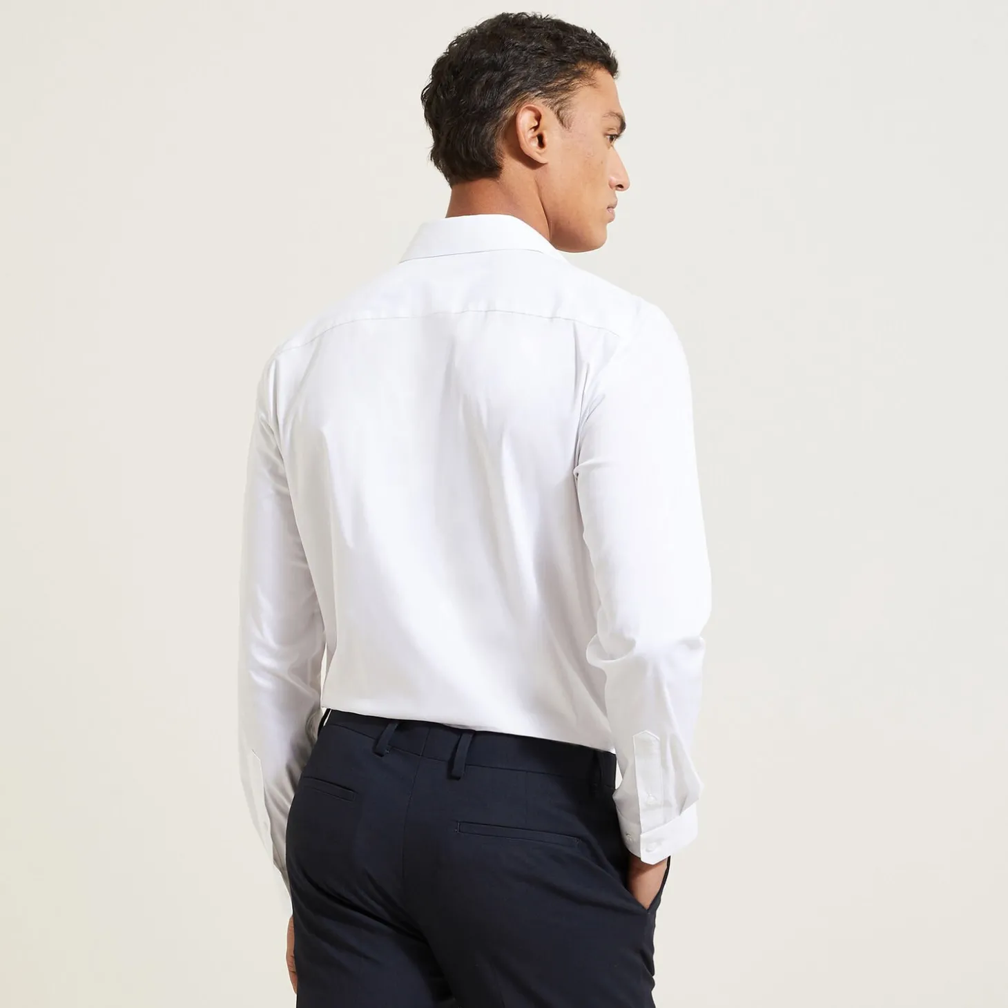 Best Regular effen hemd in katoen, nylon en elastaan Formele Overhemden|Overhemd