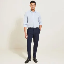 Flash Sale Regular effen hemd in katoen, nylon en elastaan Formele Overhemden|Overhemd