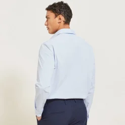 Flash Sale Regular effen hemd in katoen, nylon en elastaan Formele Overhemden|Overhemd