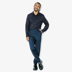 Discount Regular effen hemd in katoen, nylon en elastaan Formele Overhemden|Overhemd