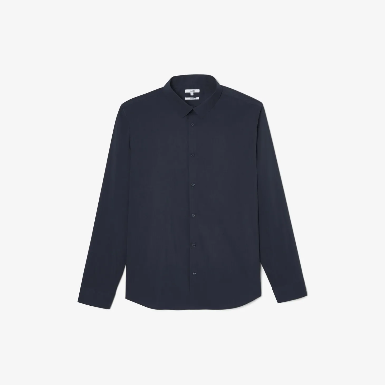 Discount Regular effen hemd in katoen, nylon en elastaan Formele Overhemden|Overhemd