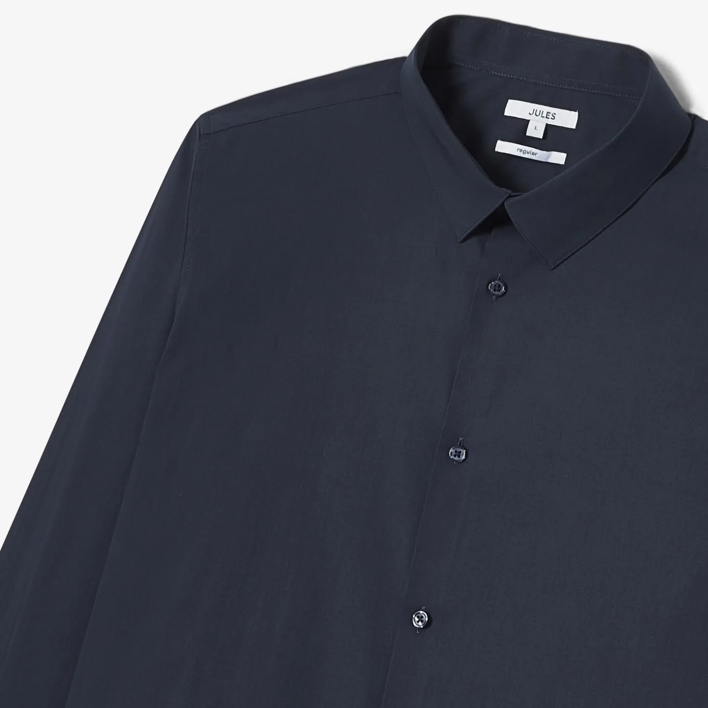 Discount Regular effen hemd in katoen, nylon en elastaan Formele Overhemden|Overhemd