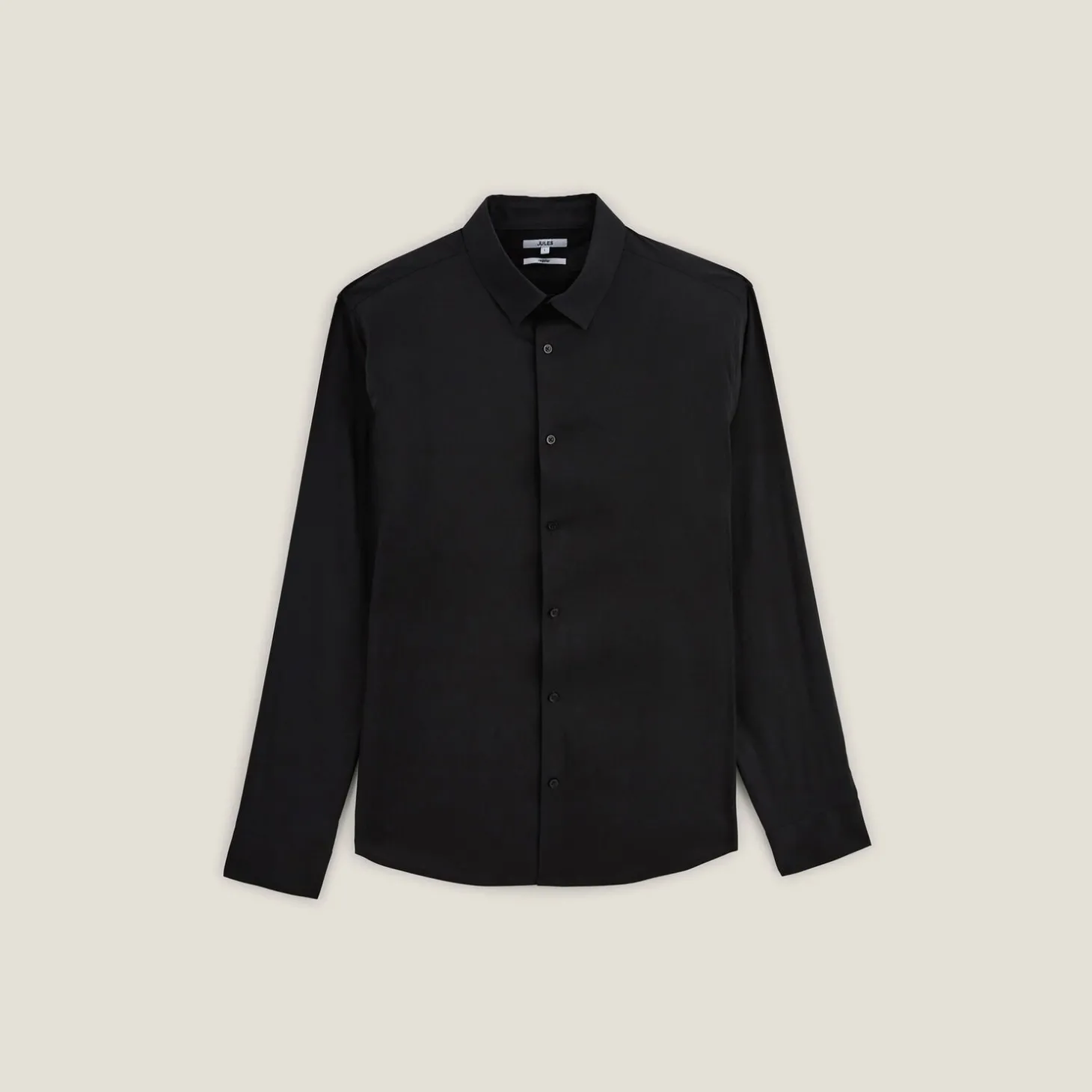 Discount Regular effen hemd in katoen, nylon en elastaan Formele Overhemden|Overhemd