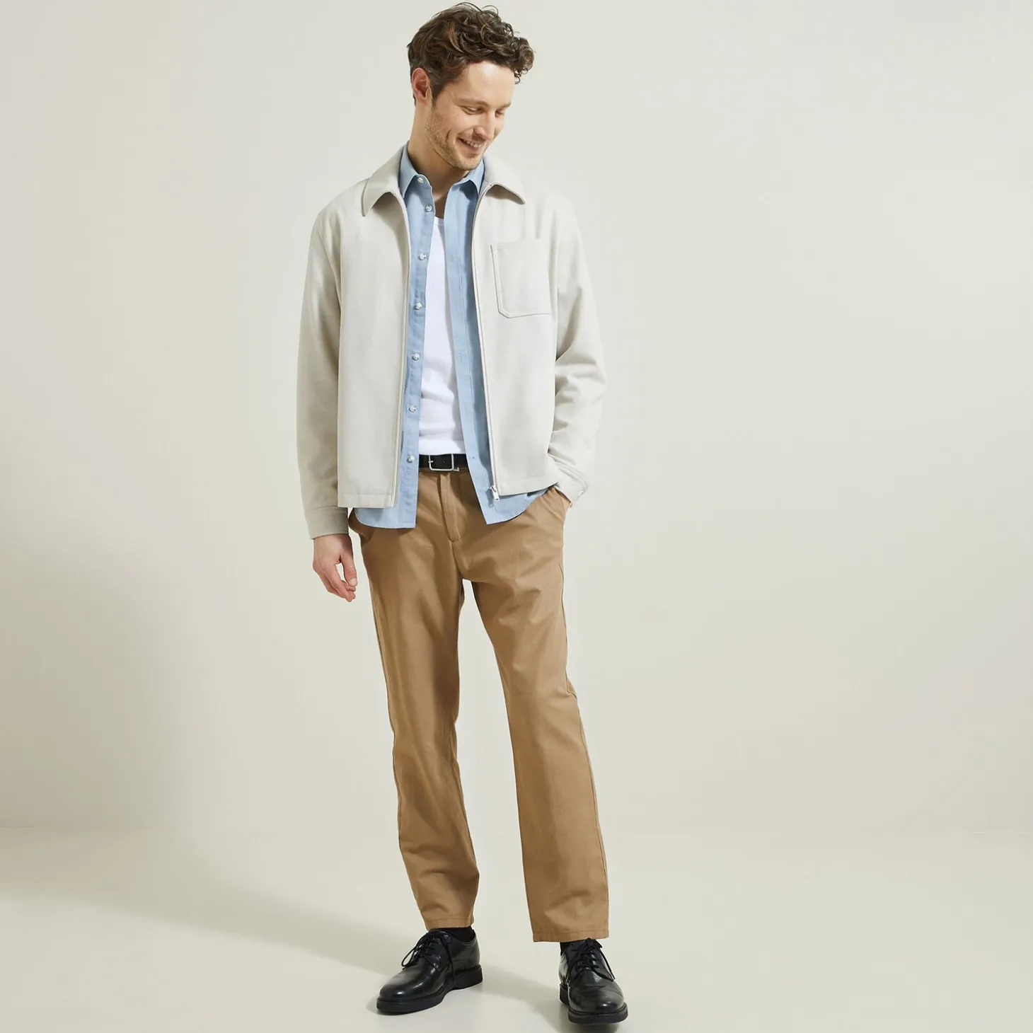 Flash Sale Regular effen hemd in katoen en linnen Overhemd