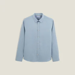 Flash Sale Regular effen hemd in katoen en linnen Overhemd