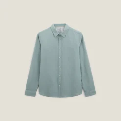 Store Regular effen hemd in katoen en linnen Overhemd