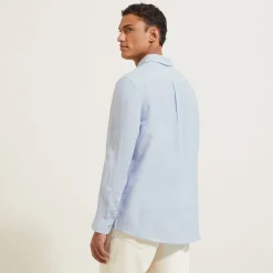 Cheap Regular effen hemd in linnen Overhemd