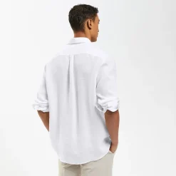 Cheap Regular effen hemd in linnen Overhemd