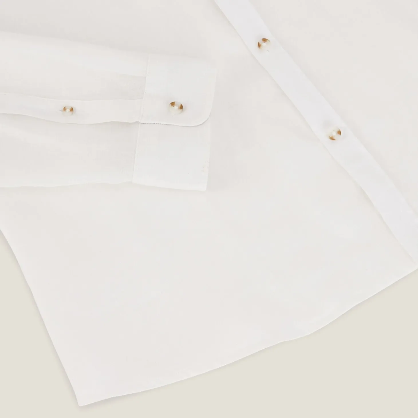 Sale Regular effen hemd in linnen met mao-kraag Overhemd