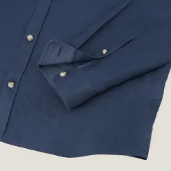 Sale Regular effen hemd in linnen Overhemd