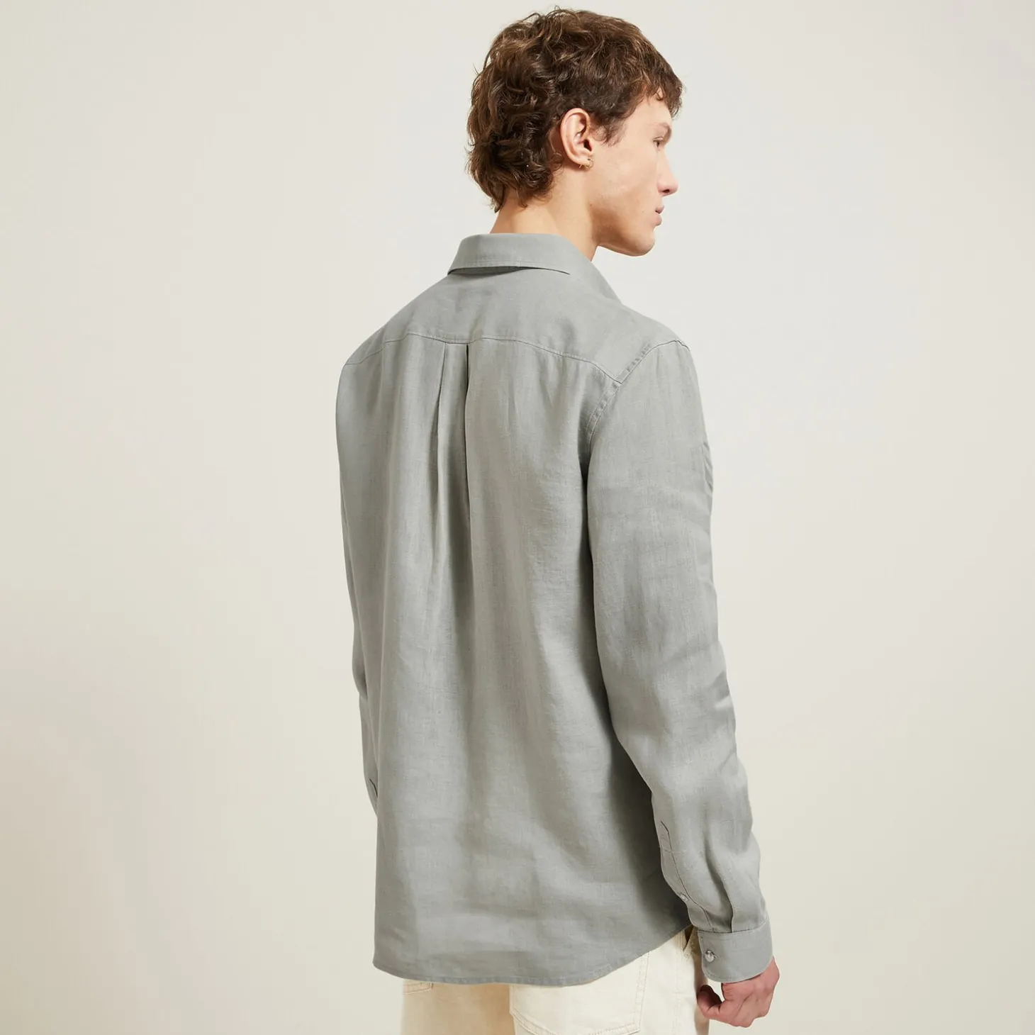 New Regular effen hemd in linnen Overhemd