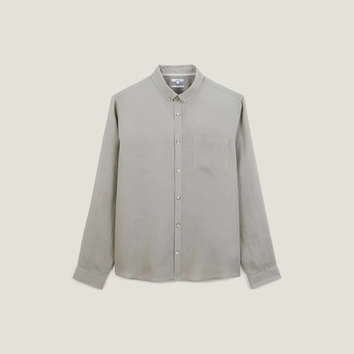 New Regular effen hemd in linnen Overhemd