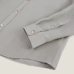 New Regular effen hemd in linnen Overhemd