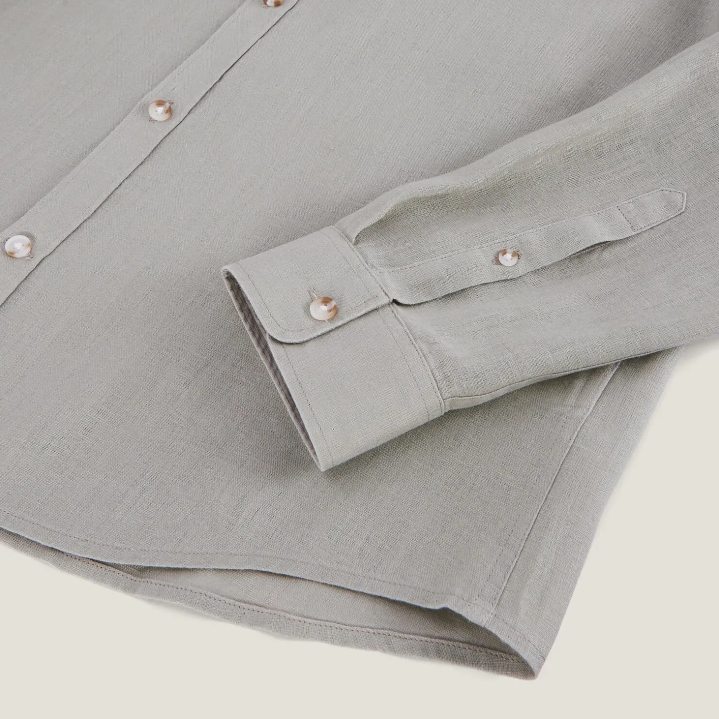 New Regular effen hemd in linnen Overhemd