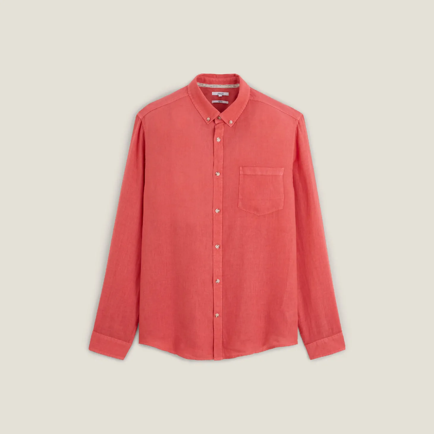 Shop Regular effen hemd in linnen Overhemd