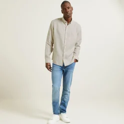 Cheap Regular effen hemd in linnen Overhemd