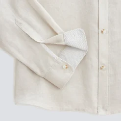 Cheap Regular effen hemd in linnen Overhemd