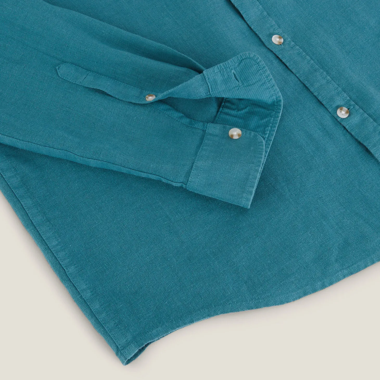 Discount Regular effen hemd in linnen Overhemd