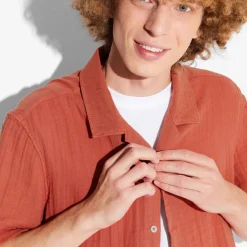 Cheap Regular effen hemdje in katoengaas Overhemd