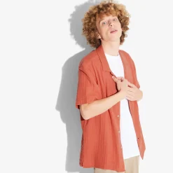 Cheap Regular effen hemdje in katoengaas Overhemd