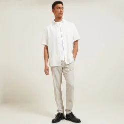 Discount Regular effen hemdje in linnen Overhemd