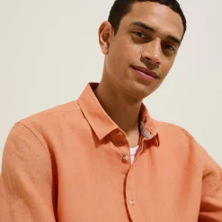 Fashion Regular effen hemdje in linnen Overhemd